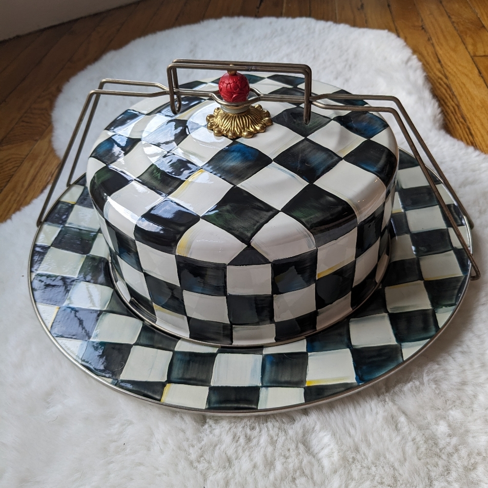 Mackenzie Childs Courtly Check Cake Carrier